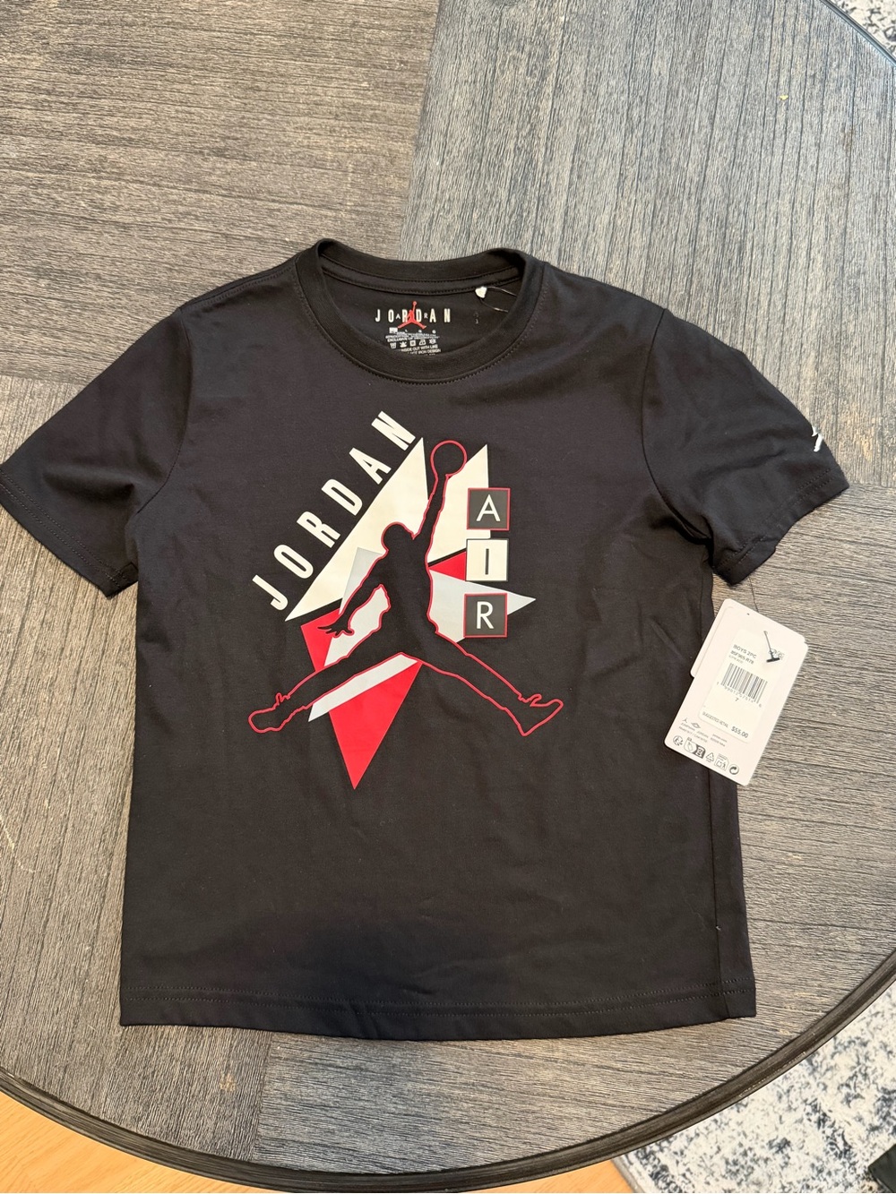 Jordan Black Tee for Kids Size 6-7